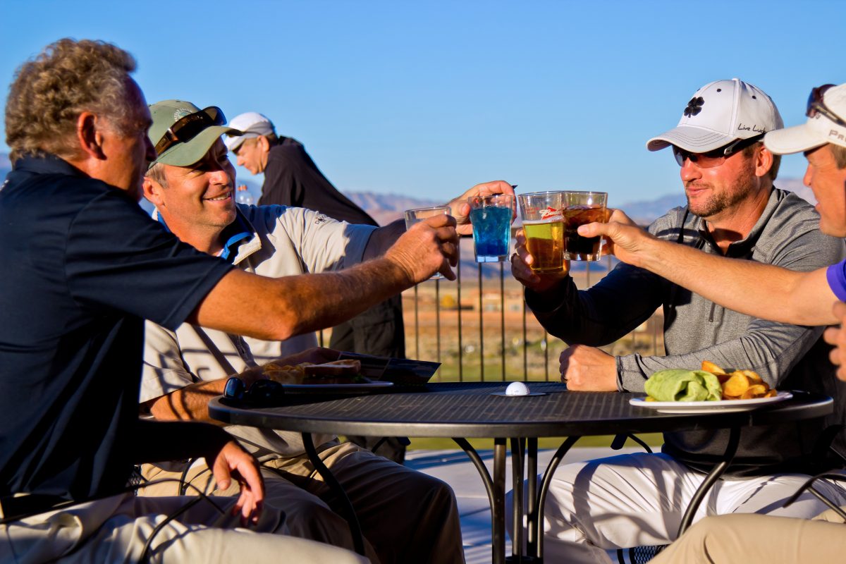 Foursome Having Drinks