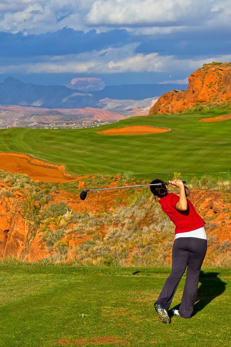 Woman Golfing at Sand Hollow
