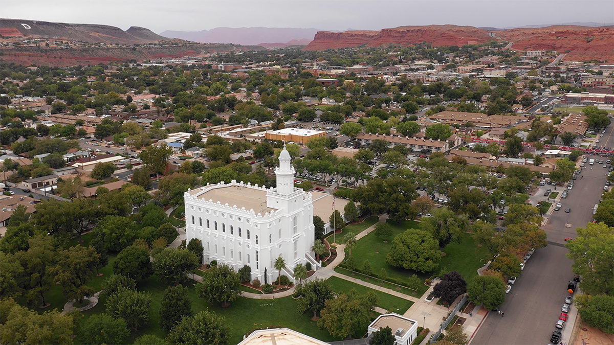 Aerial View of LDS Temple